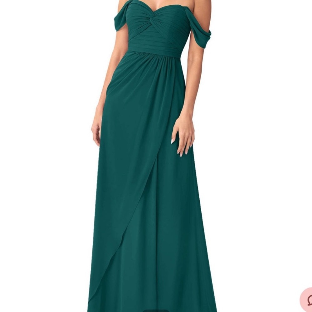 Azazie Millie dress peacock color